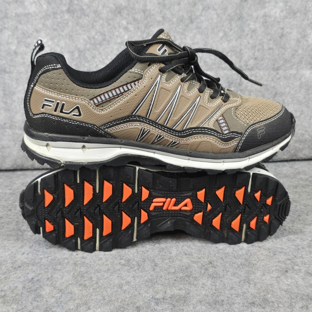 Fila 1JM00729-201 Mens Size 7 Tan Black Trail Running Hiking Shoes Rugged Mesh
